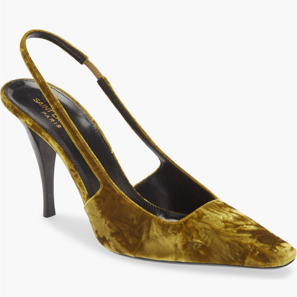 Saint Laurent dream velvet sling back sandal